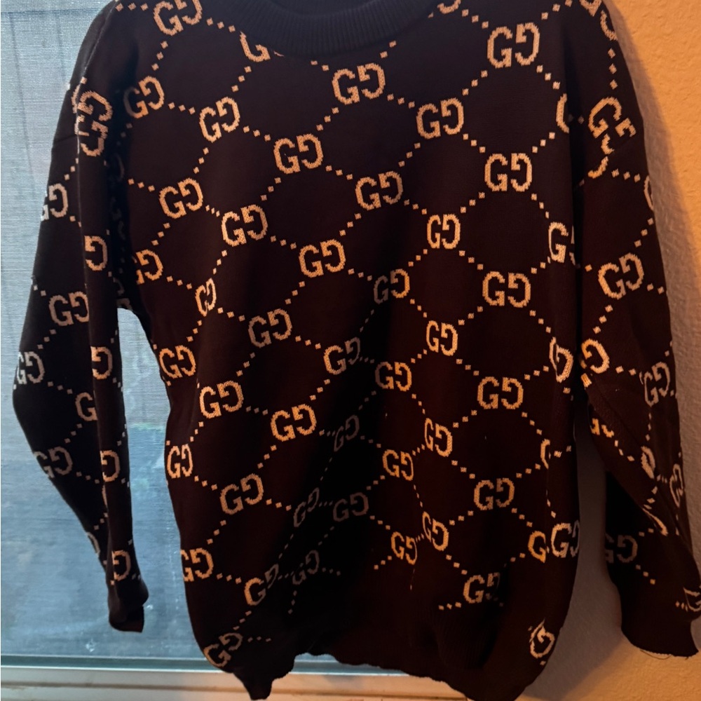 Black and White GG Pattern Sweater